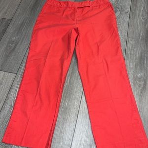 Ann Taylor  Women's Capri Pants size 10 red cotton Spandex Blend